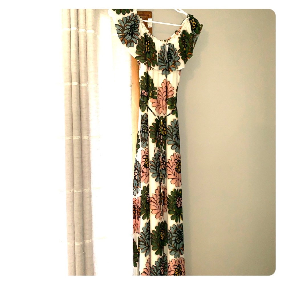 Loft Off the Shoulder Flowered Maxi Dress